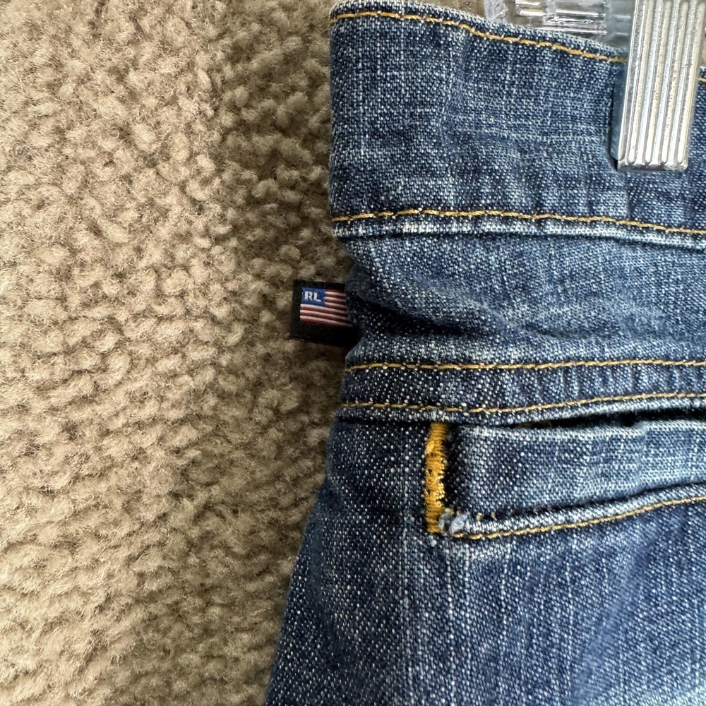 Ralph Lauren Polo Jeans Skirt Womens 4 Blue Denim Racer Knee Western Cowgirl‎ - Picture 5 of 9